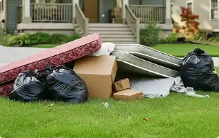 A two-panel, before-and-after image showcasing a backyard cleanup.