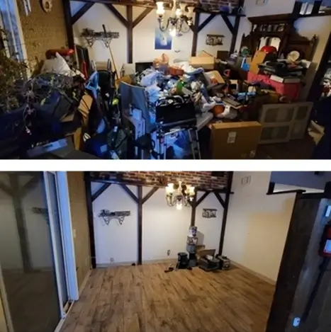 Before and After: Cluttered space cleaned in Charlotte.