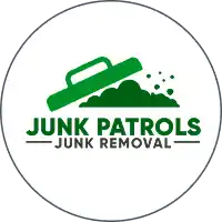 Junk Patrols Junk Removal logo featuring a shovel clearing junk.