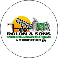 Rolon & Son's Junk Removal Junk Removal logo featuring a shovel clearing junk.
