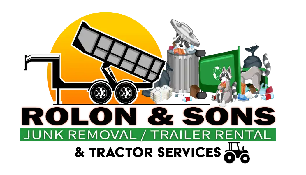 Rolon & Son's Junk Removal Junk Removal logo featuring a shovel clearing junk.